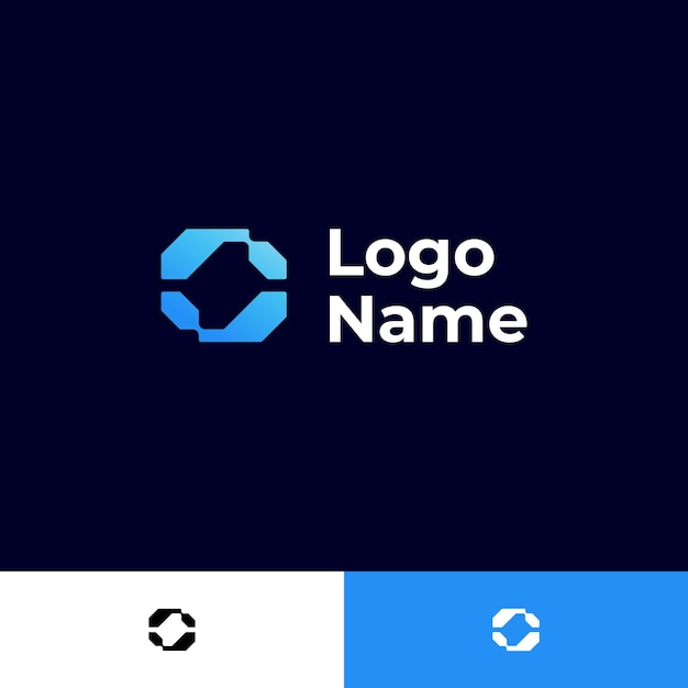 Diseño de logotipo de tecnología abstracta