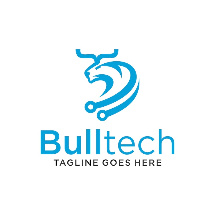 Vector diseño de logotipo de tecnología bull
