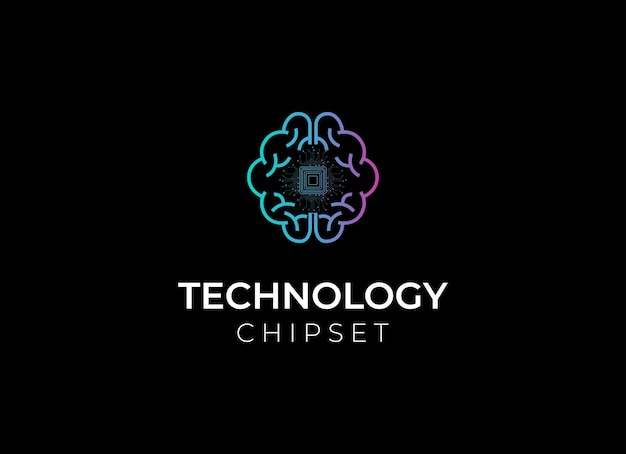 diseño de logotipo de tecnología y cable de datos de chipset interno
