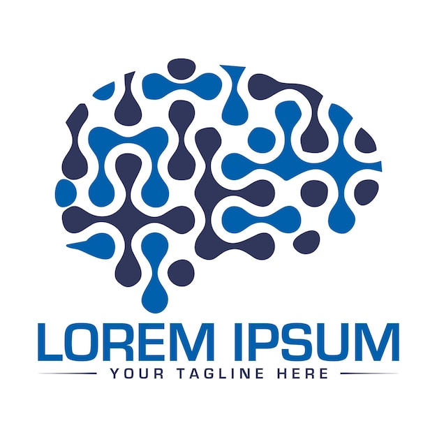 Diseño del logotipo de la tecnología cerebral diseño del logotipo del cerebro inteligente