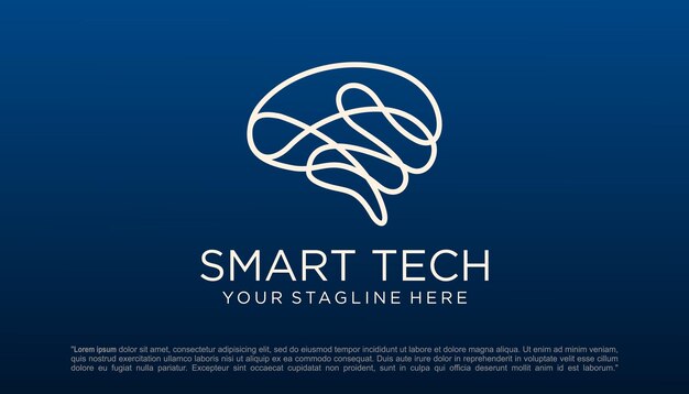 Diseño de logotipo de tecnología cerebral Logotipo de inteligencia artificial y tecnología Diseño vectorial