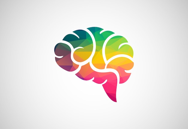 Diseño de logotipo de la Tecnología del Cerebro de la Mente Humana Baja y Creativa Concepto de diseño vectorial