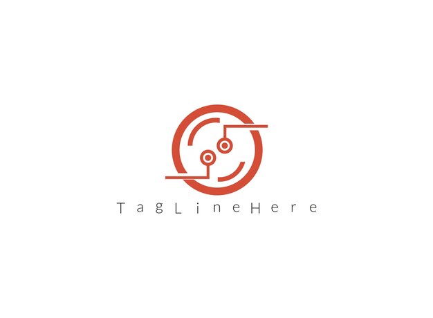 Diseño de logotipo de tecnología de círculo vectorial tec icono de símbolo móvil moderno