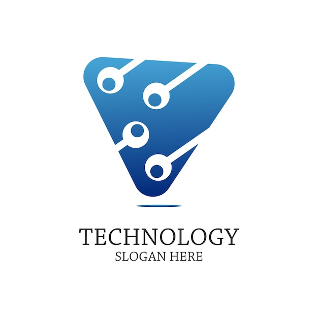 Diseño de logotipo de tecnología concepto simple Premium Vector