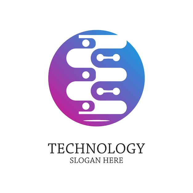 Diseño de logotipo de tecnología concepto simple Premium Vector