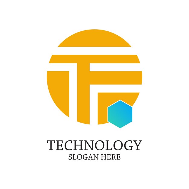 Diseño de logotipo de tecnología concepto simple Premium Vector