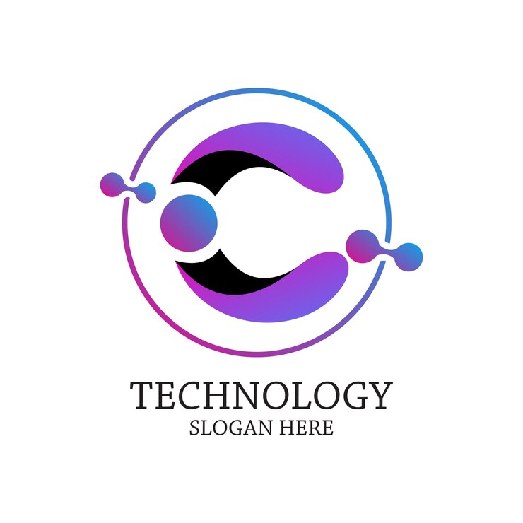 Vector diseño de logotipo de tecnología concepto simple premium vector