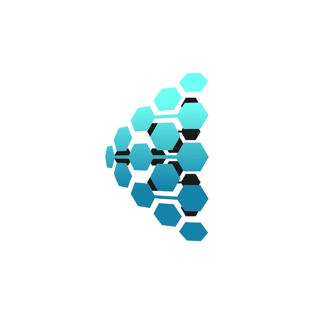 Diseño de logotipo de tecnología y conexión con concepto de polígono