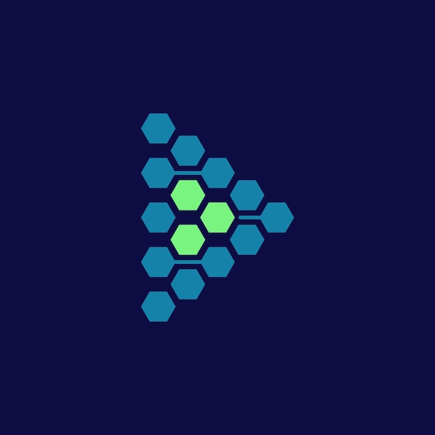 Diseño de logotipo de tecnología y conexión con concepto de polígono