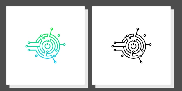 Diseño de logotipo de tecnología creativa con concepto moderno de vector premium