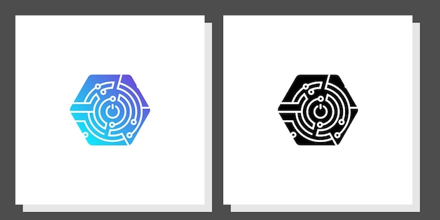 Diseño de logotipo de tecnología creativa con concepto moderno de vector premium