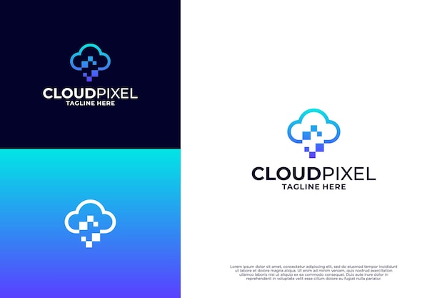 Diseño del logotipo de la tecnología de datos en la nube