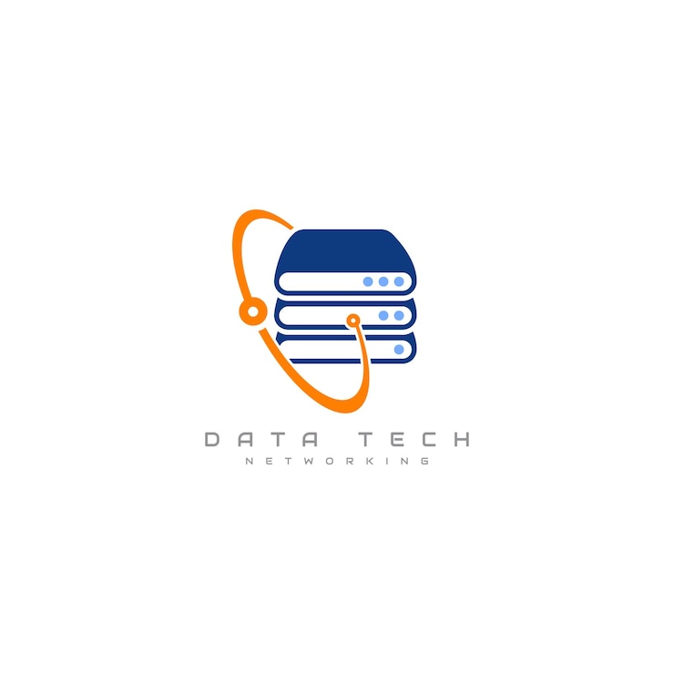 Vector diseño de logotipo de tecnología de datos tecnología de datos servidor de redes de datos logotipo de host