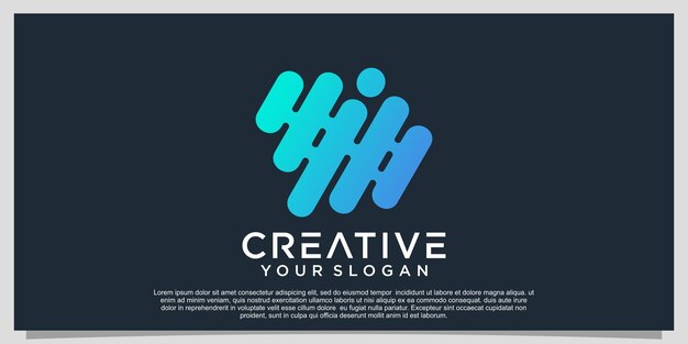 Diseño de logotipo de tecnología de degradado con concepto único Premium Vector Parte 10