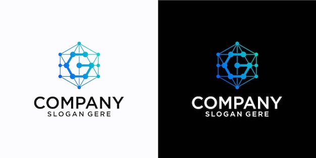 Diseño de logotipo de tecnología degradado letra g