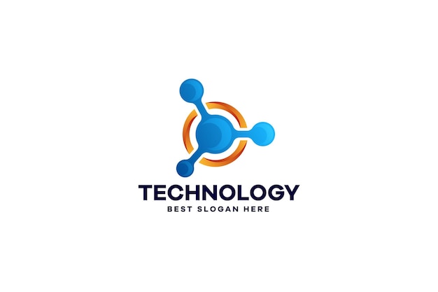 Diseño de logotipo de tecnología de degradado