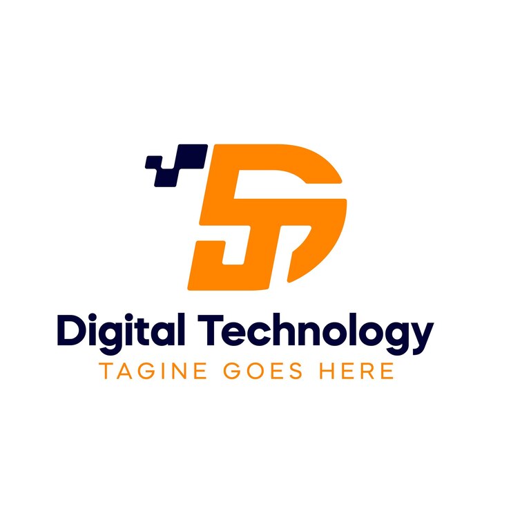 Vector diseño de logotipo de tecnología digital logotipo dt