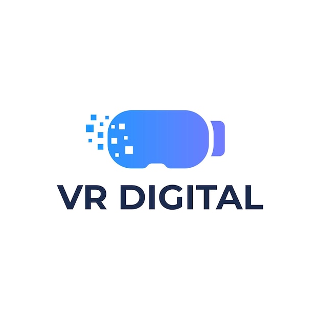 Vector diseño de logotipo de tecnología digital vr