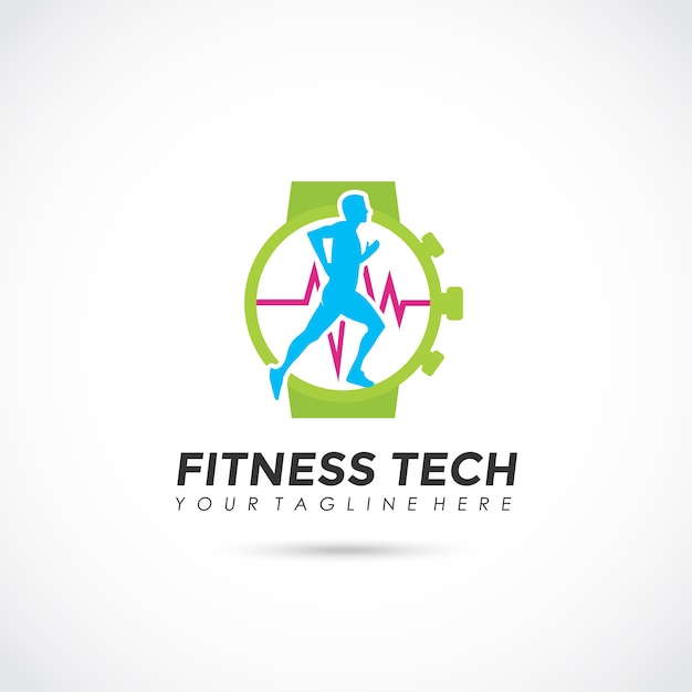 Diseño de logotipo de tecnología de fitness