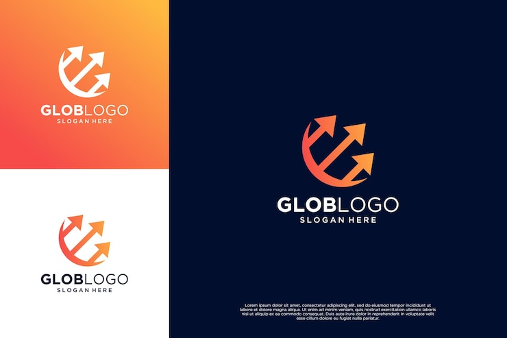 Vector diseño de logotipo de tecnología de globo vector de diseño de logotipo de conexión de datos mundiales