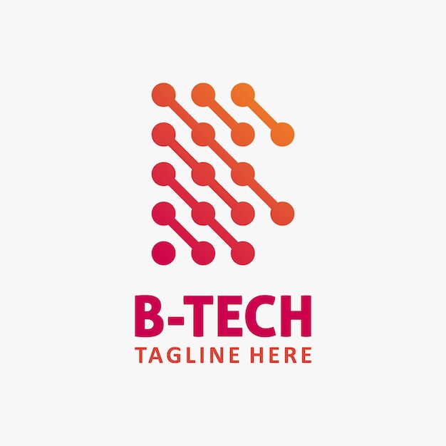 Diseño de logotipo de tecnología de letra b