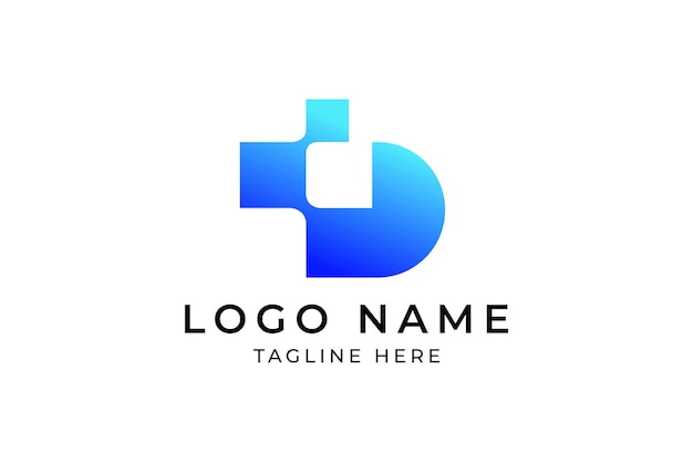 diseño de logotipo de tecnología letra D