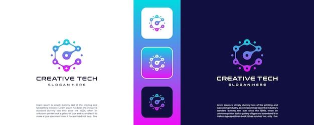 diseño del logotipo de la tecnología con la letra inicial E