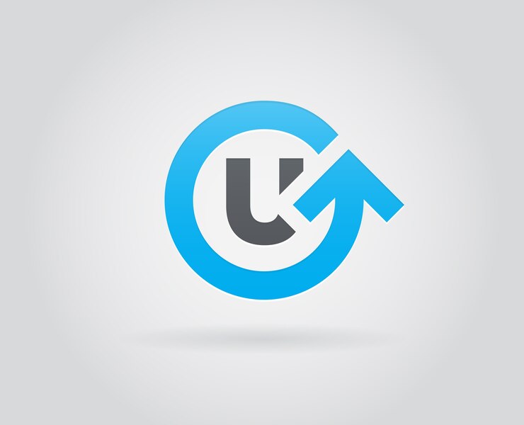 Vector diseño de logotipo de tecnología con letra inicial u