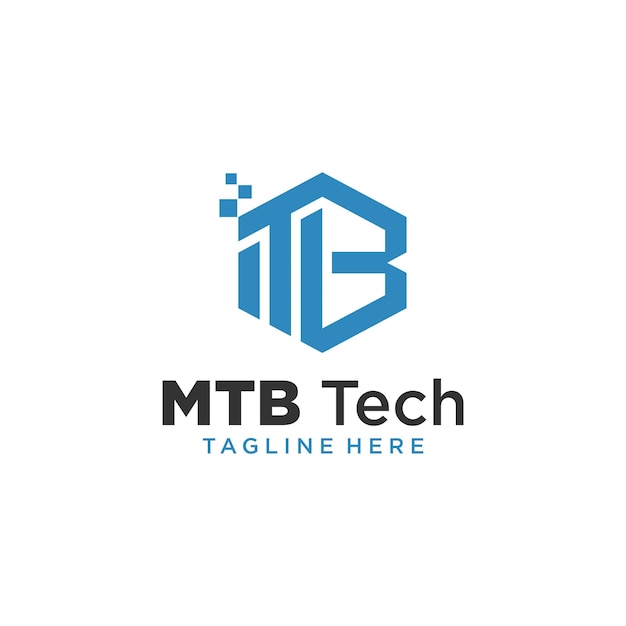 Diseño de logotipo de tecnología de letra MTB