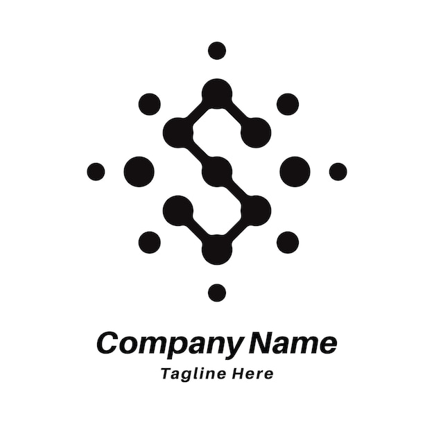 Diseño de logotipo de tecnología de letra S