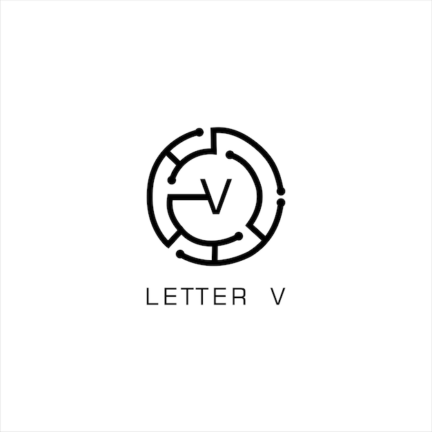 Diseño de logotipo de tecnología de letra