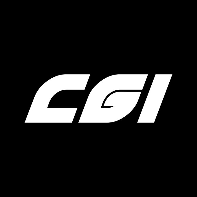 Diseño de logotipo de tecnología de letras CGI en fondo negro CGI iniciales creativas letra concepto de logotipo IT