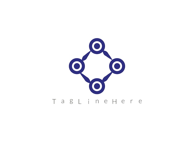 Diseño del logotipo de la tecnología de la línea de conexión hexagonal geométrica abstracta vectorial