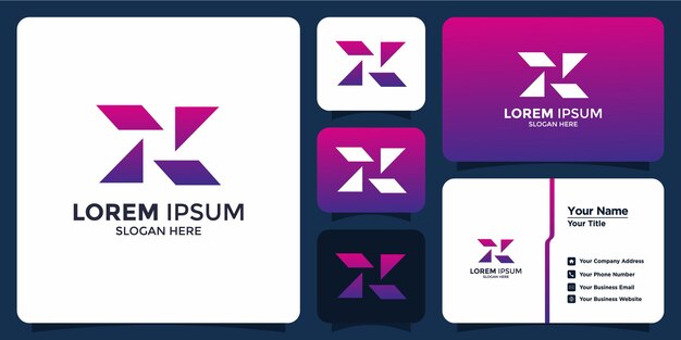 Diseño de logotipo de tecnología minimalista y plantilla de tarjeta de marca