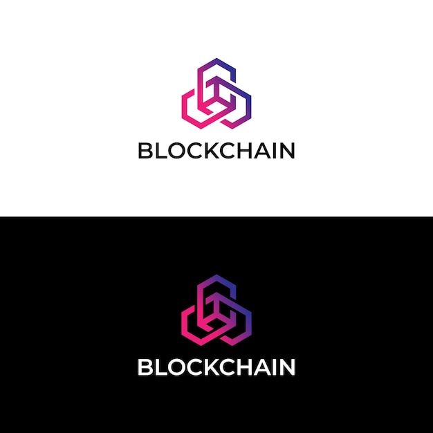 diseño de logotipo de la tecnología moderna de cadena de bloques