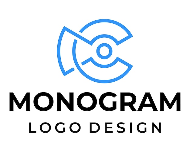 Vector diseño de logotipo de tecnología de monograma de letra c.