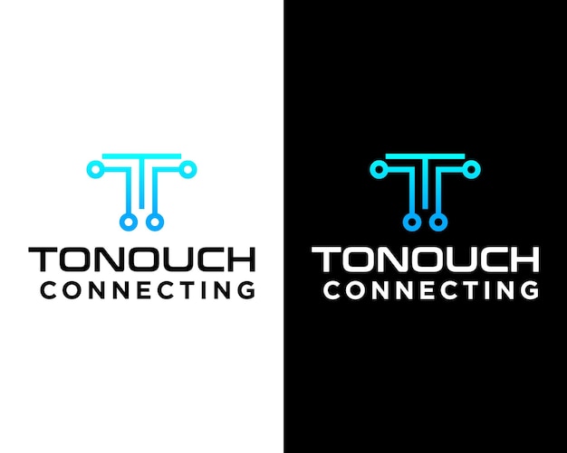 Diseño de logotipo de tecnología de monograma letra T