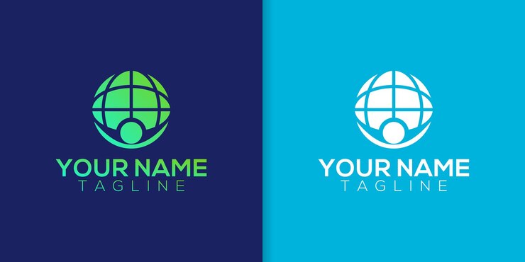 Diseño de logotipo de tecnología mundial plantilla biotecnología planetaria