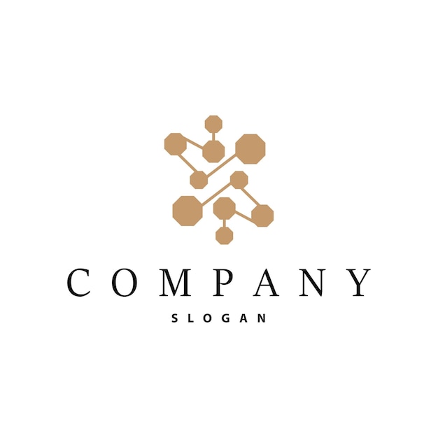 Diseño de logotipo de tecnología de neuronas datos de ilustración resumen simple plantilla moderna producto de marca