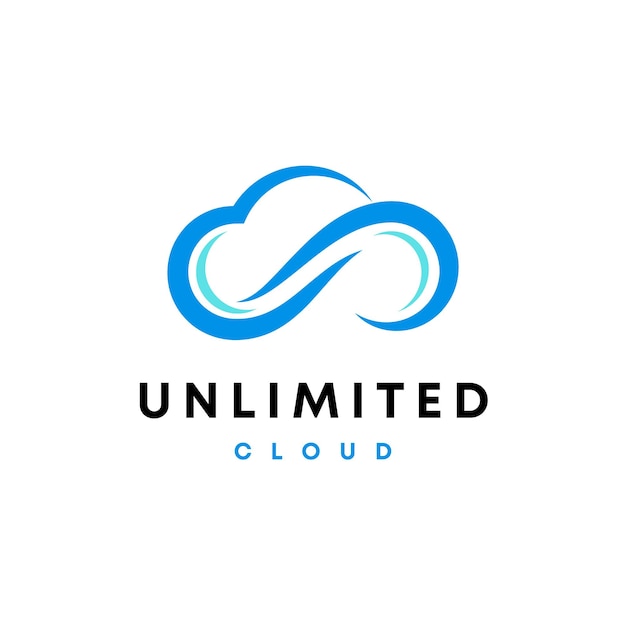 Diseño de logotipo de tecnología de nube abstracta moderna de color vector libre