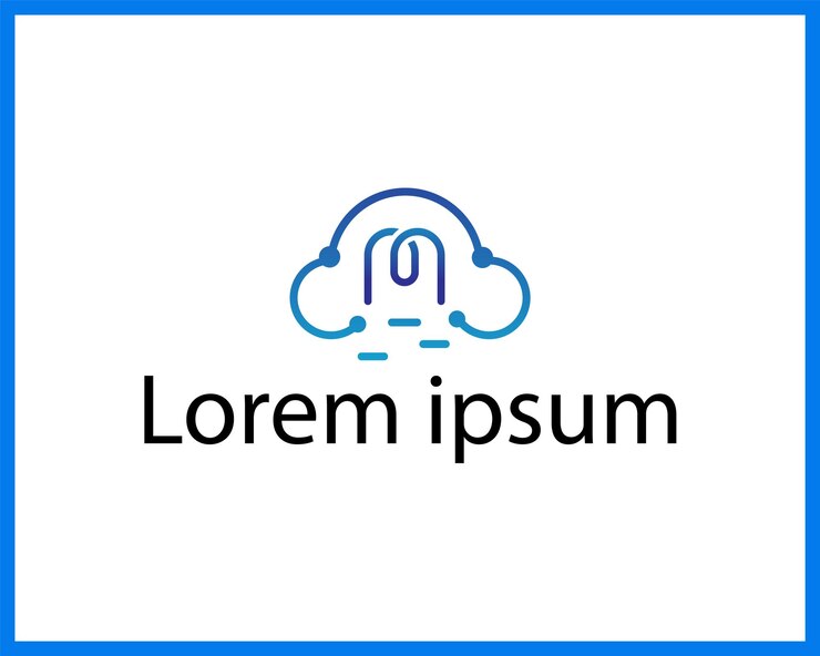 Vector diseño de logotipo de tecnología de nube abstracta en plantilla vectorial de estilo de arte lineal