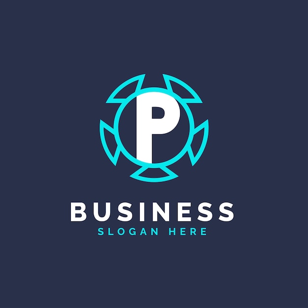 Diseño de logotipo de la tecnología P Moderno Alfabeto P Modelo de logotipo