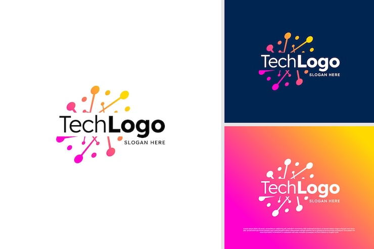 Vector diseño del logotipo de la tecnología de píxeles concepto de diseño de la tecnología del logotipo plantilla