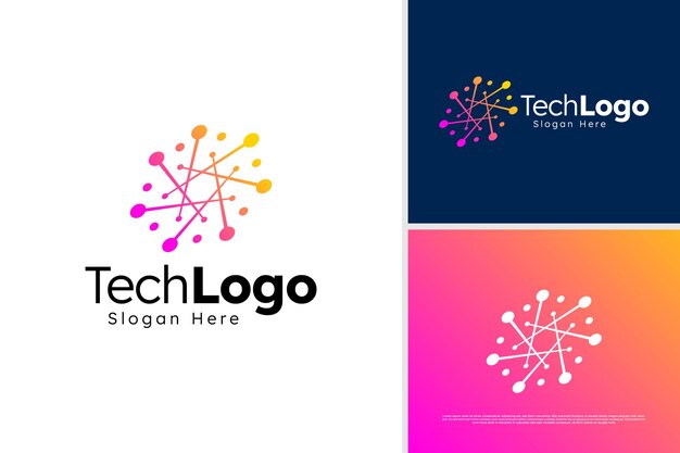 Diseño del logotipo de la tecnología de píxeles concepto de diseño de la tecnología del logotipo plantilla