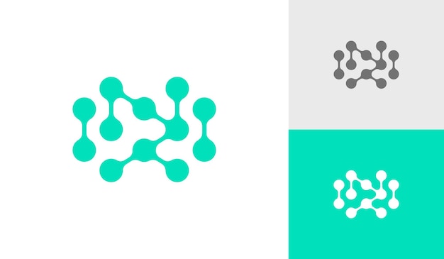 Diseño de logotipo de tecnología de punto de conexión abstracta
