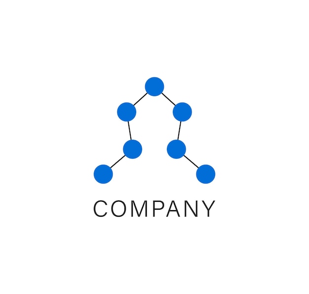 diseño de logotipo de tecnología y red con letra A
