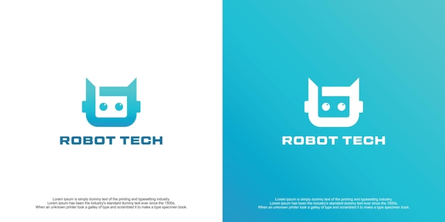 Vector diseño de logotipo de tecnología de robot de lujo