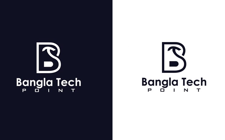 Diseño de logotipo de tecnología de texto B. Logotipo de tecnología, Logotipo