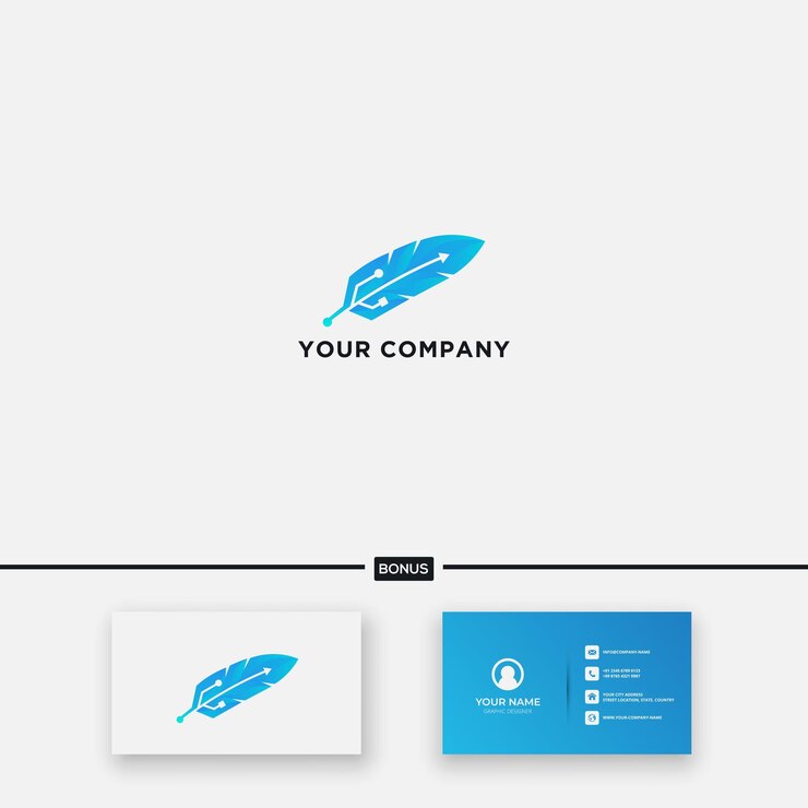 Vector diseño de logotipo de tecnología usb quill
