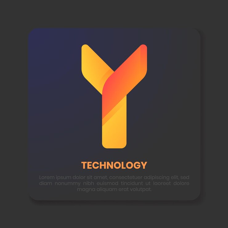 Vector diseño de logotipo tecnológico con colores de gradiente